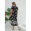 imageEkouaer Nightgowns for Women V Neck Nightshirts Short Sleeve Soft Sleepwear Side Split Pockets Long NightdressBlack Butterfly