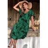 imageEkouaer Nightgowns for Women V Neck Nightshirts Short Sleeve Soft Sleepwear Side Split Pockets Long NightdressGreen Leaf