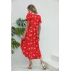 imageEkouaer Nightgowns for Women V Neck Nightshirts Short Sleeve Soft Sleepwear Side Split Pockets Long NightdressRed Christmas