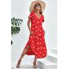 imageEkouaer Nightgowns for Women V Neck Nightshirts Short Sleeve Soft Sleepwear Side Split Pockets Long NightdressRed Christmas