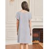 imageEkouaer Womens Nightgown Lace Trim Sleep Shirt Flare Short Sleeve Nightshirt Pleated Nightdress V Neck Pajama DressLight Grey