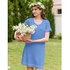 imageEkouaer Womens Nightgowns for Women Short Sleeves V Neck Sleepwear Plus Size Sleepshirt Short Nightshirt Tshirts Dress SXXLLight Blue