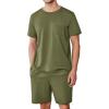 imageEkouaer Mens Pajamas Set Cotton Short Sleeve Sleepwear 2 Piece Pj Sets for Men Soft Nightwear with Pockets SXXLArmy Green