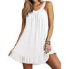imageEkouaer Nightgowns for Women Sleeveless Night Gown V Neck Sleep Shirt Chemise Night Shirt Soft Sleep DressAwhite