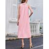 imageEkouaer 2 Pack Nightgowns for Women Sleeveless Long Night Gowns Victorian Nightdress with Pockets Soft Ladies GownFloral PurplePink