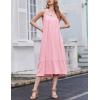 imageEkouaer 2 Pack Nightgowns for Women Sleeveless Long Night Gowns Victorian Nightdress with Pockets Soft Ladies GownFloral PurplePink