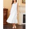imageEkouaer 2 Pack Nightgowns for Women Sleeveless Long Night Gowns Victorian Nightdress with Pockets Soft Ladies GownWhiteDog Footprints