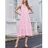 imageEkouaer 2 Pack Nightgowns for Women Sleeveless Long Night Gowns Victorian Nightdress with Pockets Soft Ladies GownWhiteFloral Pink