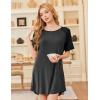 imageEkouaer Nightgowns for Women Bamboo Viscose Sleep Shirts Short Sleeve Nightshirt Casual Sleepdress Soft Sleepwear SXXXLDark Grey