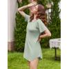 imageEkouaer Nightgowns for Women Bamboo Viscose Sleep Shirts Short Sleeve Nightshirt Casual Sleepdress Soft Sleepwear SXXXLLight Green