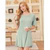 imageEkouaer Nightgowns for Women Bamboo Viscose Sleep Shirts Short Sleeve Nightshirt Casual Sleepdress Soft Sleepwear SXXXLLight Green