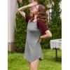 imageEkouaer Nightgowns for Women Bamboo Viscose Sleep Shirts Short Sleeve Nightshirt Casual Sleepdress Soft Sleepwear SXXXLLight Grey