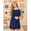 imageEkouaer Nightgowns for Women Bamboo Viscose Sleep Shirts Short Sleeve Nightshirt Casual Sleepdress Soft Sleepwear SXXXLNavy Blue