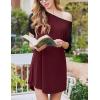 imageEkouaer Nightgowns for Women Bamboo Viscose Sleep Shirts Short Sleeve Nightshirt Casual Sleepdress Soft Sleepwear SXXXLWine Red