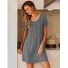 imageEkouaer Nightgowns for Women Lace Nightshirt Short Sleeve Sleepshirt Ladies Pullover Night Gown Soft Sleepwear SXXXLGrey
