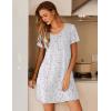 imageEkouaer Nightgowns for Women Lace Nightshirt Short Sleeve Sleepshirt Ladies Pullover Night Gown Soft Sleepwear SXXXLPurple Red Flower