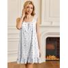 imageEkouaer Nightgowns for Women Sleeveless Nightdress Cute Night Gowns Short Sleepshirt Soft Sleepwear Pajama Dress SXXXLWhite Purple Floral