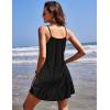 imageEkouaer Nightgowns for Women Spaghetti Strap Night Gown Sleeveless Sleep Dress Chemise SleepwearBlack