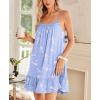 imageEkouaer Nightgowns for Women Spaghetti Strap Night Gown Sleeveless Sleep Dress Chemise SleepwearBlue Birds
