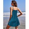 imageEkouaer Nightgowns for Women Spaghetti Strap Night Gown Sleeveless Sleep Dress Chemise SleepwearBlue Green