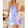 imageEkouaer Nightgowns for Women Spaghetti Strap Night Gown Sleeveless Sleep Dress Chemise SleepwearBlue Pink Tie Dye