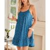 imageEkouaer Nightgowns for Women Spaghetti Strap Night Gown Sleeveless Sleep Dress Chemise SleepwearDog Footprints