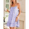 imageEkouaer Nightgowns for Women Spaghetti Strap Night Gown Sleeveless Sleep Dress Chemise SleepwearFloral Purple