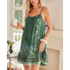 imageEkouaer Nightgowns for Women Spaghetti Strap Night Gown Sleeveless Sleep Dress Chemise SleepwearGreen Floral