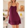 imageEkouaer Nightgowns for Women Spaghetti Strap Night Gown Sleeveless Sleep Dress Chemise SleepwearWine Red