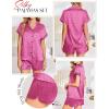 imageEkouaer Satin Pajama Set for Women Button Up 2 Piece Silky Pj Shorts Set Soft Sleepwear Short Sleeve LoungewearHot Pink Leopard