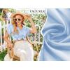 imageEkouaer Satin Pajama Set for Women Button Up 2 Piece Silky Pj Shorts Set Soft Sleepwear Short Sleeve LoungewearLight Blue