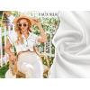 imageEkouaer Satin Pajama Set for Women Button Up 2 Piece Silky Pj Shorts Set Soft Sleepwear Short Sleeve LoungewearWhite
