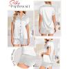 imageEkouaer Satin Pajama Set for Women Button Up 2 Piece Silky Pj Shorts Set Soft Sleepwear Short Sleeve LoungewearWhite