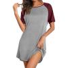 imageEkouaer Nightgowns for Women Bamboo Viscose Sleep Shirts Short Sleeve Nightshirt Casual Sleepdress Soft Sleepwear SXXXLLight Grey