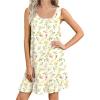 imageEkouaer Nightgowns for Women Sleeveless Nightdress Cute Night Gowns Short Sleepshirt Soft Sleepwear Pajama Dress SXXXLYellow Floral