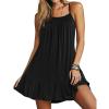 imageEkouaer Nightgowns for Women Spaghetti Strap Night Gown Sleeveless Sleep Dress Chemise SleepwearBlack