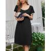 imageEkouaer Moo Moos for Women Short Sleeve House Dresses with Pockets Pleated Mumu Dress Soft Nightgowns SXXXLBlack
