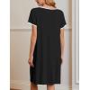 imageEkouaer Moo Moos for Women Short Sleeve House Dresses with Pockets Pleated Mumu Dress Soft Nightgowns SXXXLBlack