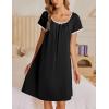 imageEkouaer Moo Moos for Women Short Sleeve House Dresses with Pockets Pleated Mumu Dress Soft Nightgowns SXXXLBlack