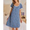 imageEkouaer Moo Moos for Women Short Sleeve House Dresses with Pockets Pleated Mumu Dress Soft Nightgowns SXXXLBlue White  Red Florals