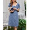 imageEkouaer Moo Moos for Women Short Sleeve House Dresses with Pockets Pleated Mumu Dress Soft Nightgowns SXXXLBlue White  Red Florals