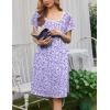 imageEkouaer Moo Moos for Women Short Sleeve House Dresses with Pockets Pleated Mumu Dress Soft Nightgowns SXXXLBlue White Polka Dots