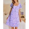 imageEkouaer Moo Moos for Women Short Sleeve House Dresses with Pockets Pleated Mumu Dress Soft Nightgowns SXXXLBlue White Polka Dots