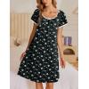 imageEkouaer Moo Moos for Women Short Sleeve House Dresses with Pockets Pleated Mumu Dress Soft Nightgowns SXXXLGreen White Print