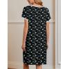 imageEkouaer Moo Moos for Women Short Sleeve House Dresses with Pockets Pleated Mumu Dress Soft Nightgowns SXXXLGreen White Print