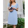 imageEkouaer Moo Moos for Women Short Sleeve House Dresses with Pockets Pleated Mumu Dress Soft Nightgowns SXXXLLight Blue