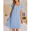 imageEkouaer Moo Moos for Women Short Sleeve House Dresses with Pockets Pleated Mumu Dress Soft Nightgowns SXXXLLight Blue