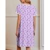 imageEkouaer Moo Moos for Women Short Sleeve House Dresses with Pockets Pleated Mumu Dress Soft Nightgowns SXXXLLight Purple Florals
