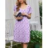 imageEkouaer Moo Moos for Women Short Sleeve House Dresses with Pockets Pleated Mumu Dress Soft Nightgowns SXXXLLight Purple Florals