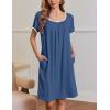 imageEkouaer Moo Moos for Women Short Sleeve House Dresses with Pockets Pleated Mumu Dress Soft Nightgowns SXXXLNavy